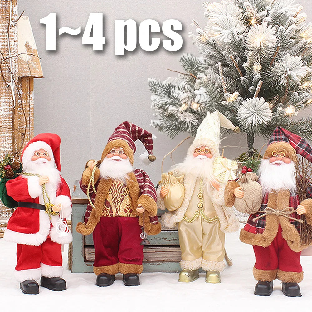 Santa Claus Plush Doll 30cm Christmas Home Decor Gift Set 1 to 4