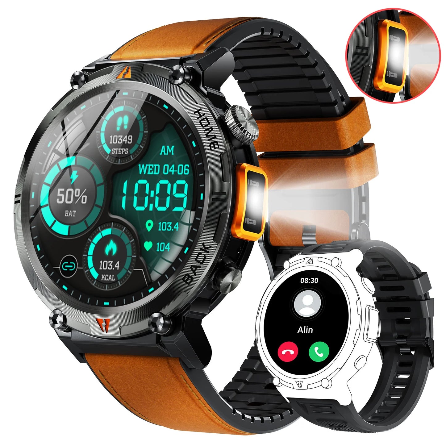 EIGIIS KE3 2025 Bluetooth Call Smartwatch for Men Full Touch Heart Rate Monitor
