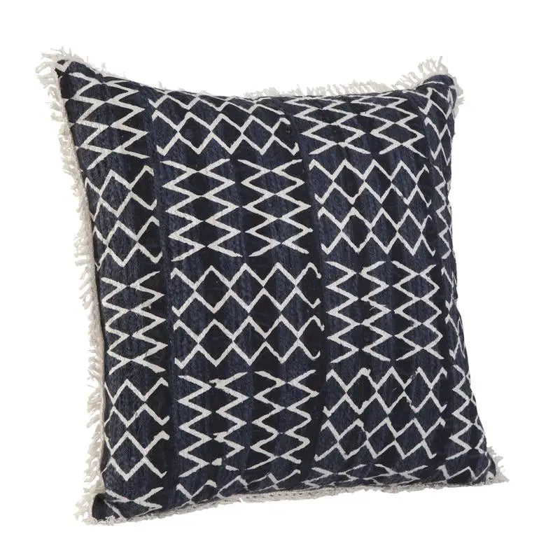 Navy White Throw Pillow Modern Design Decorative Couch Cushion Soft Fabric