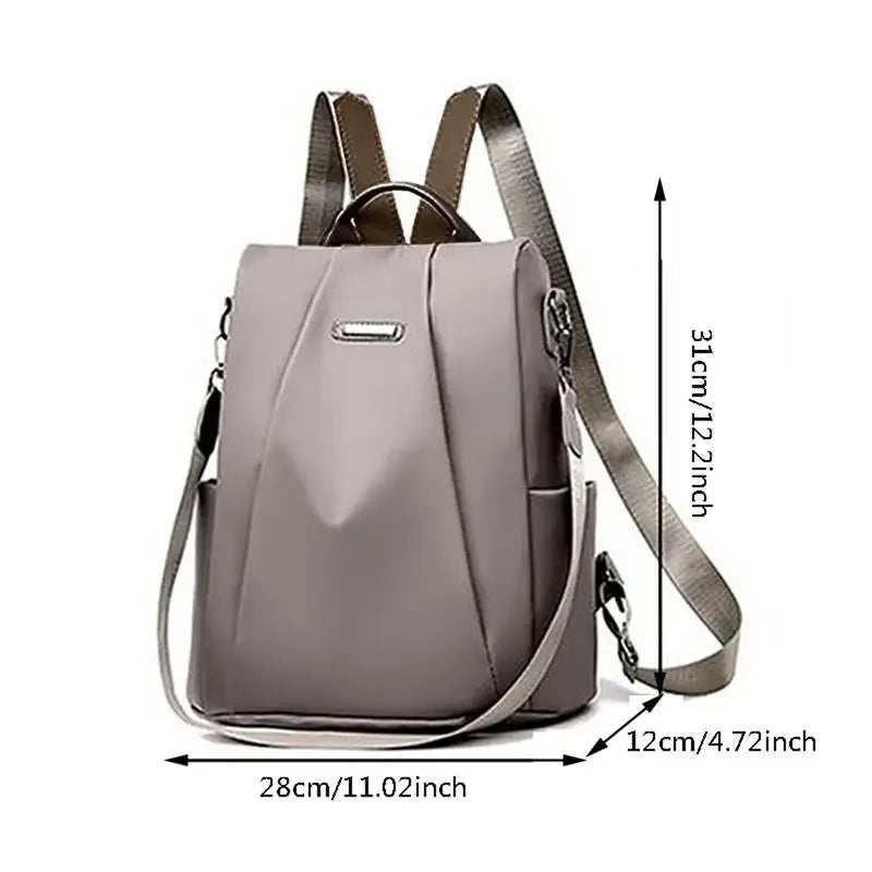 New Women's Multifunction Backpack Solid Color School Bag